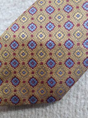 Oxxford Clothes Tie Yellow Gold Silk Macclesfield Handmade in USA
